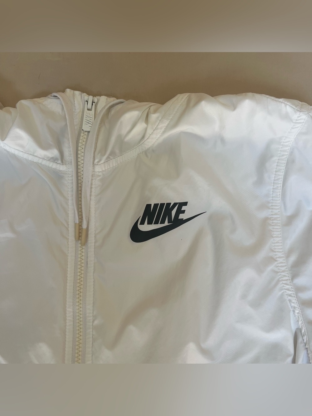 Nike Windbreaker Jacket Size Large White Full Zip - Picture 2 of 8